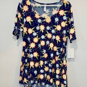 LuLaRoe Floral Perfect T Top with Short Sleeves NWT